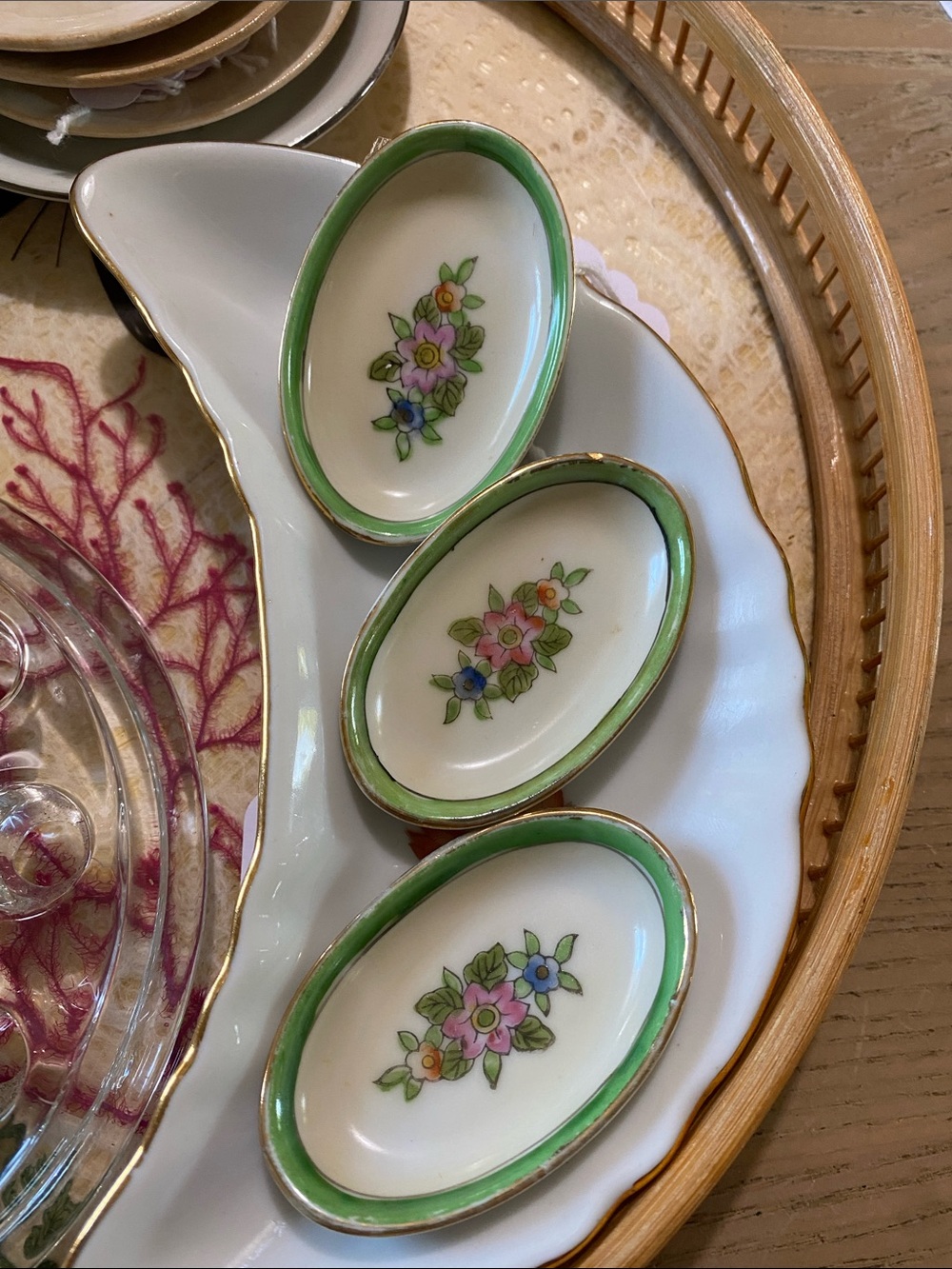 Noritake Roseara vintage porcelain salt dips